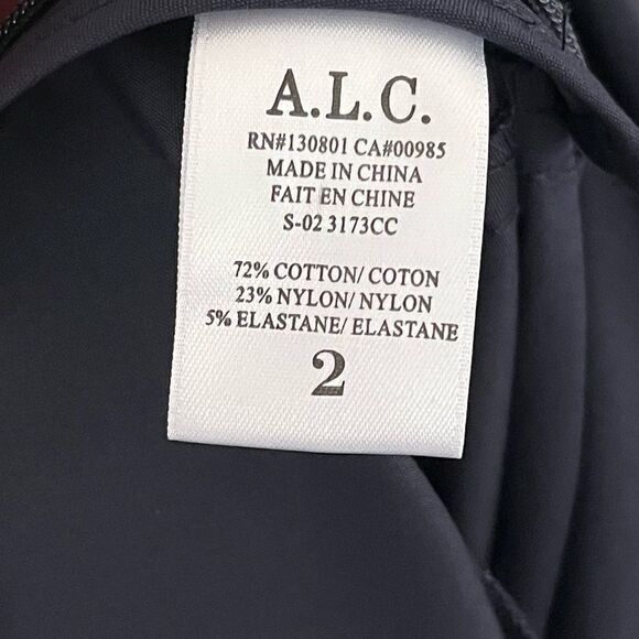 A.L.C. | Black Cotton Flare Midi Skirt (2) - Picture 4 of 5